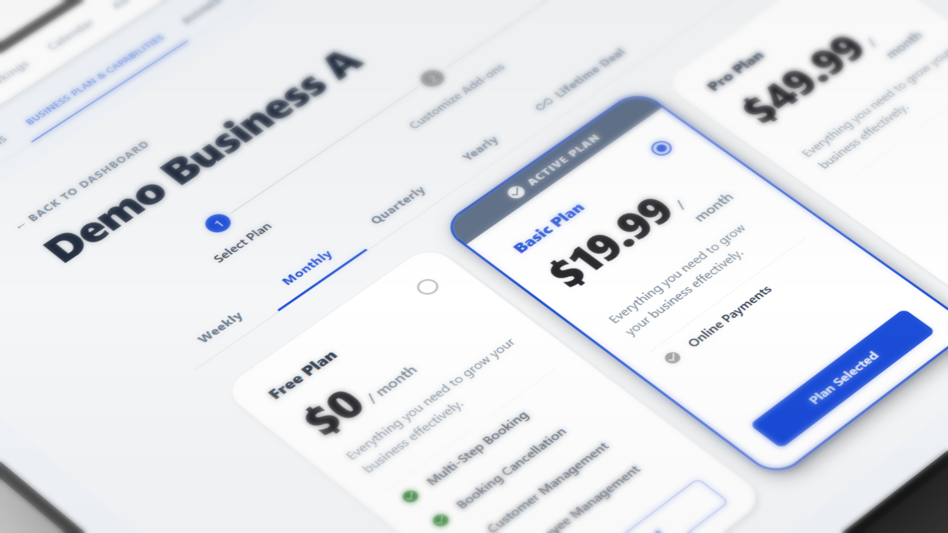 Vendor Plan Selection Interface